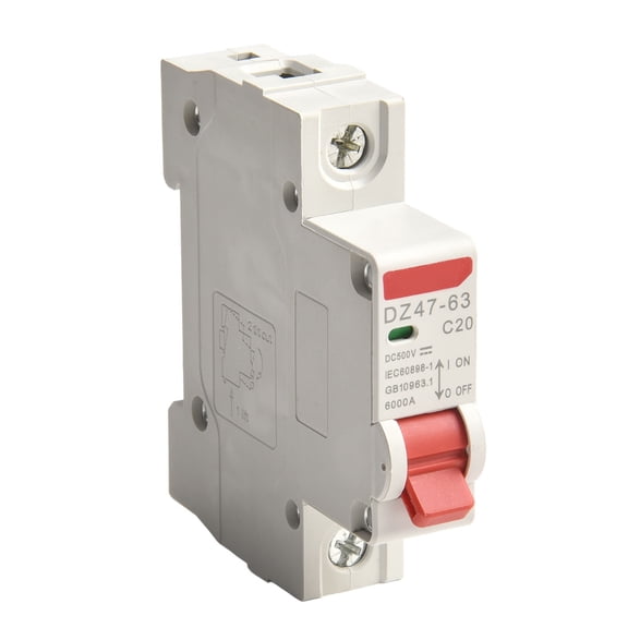 Dc 500V Circuit Breaker Unipolar Mcb Solar Pv Battery Circuit Breaker 10 16 20 32 40 63 Amp Home Electrical Switch Protection