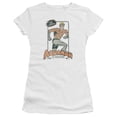 thumbnail image 1 of DC Comics Am Action Figure S/S Junior Women's T-Shirt Sheer White, 1 of 2