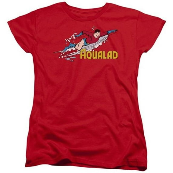 Dc-Aqualad - Short Sleeve Womens Tee - Red- Small