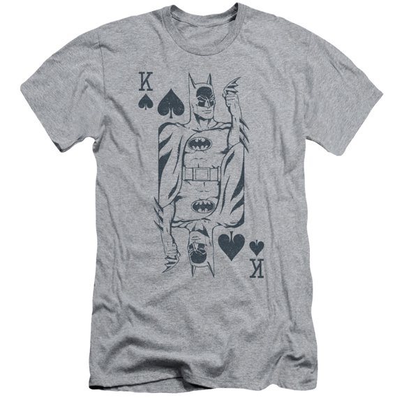 DC Comics Bat Card S/S Adult 30/1 T-Shirt Athletic Heather