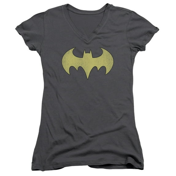 Dc Batgirl Logo Distressed Officially Licensed Junior V Neck T Shirt