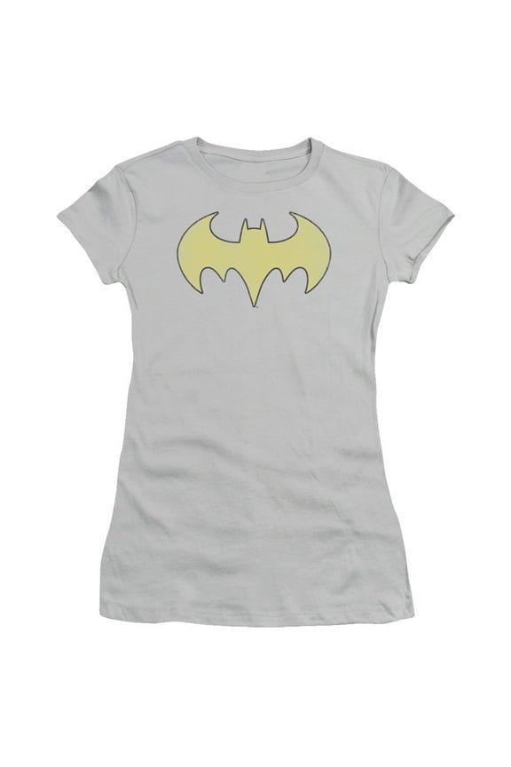 Dc - Batgirl Logo Distressed - Juniors Teen Girls Cap Sleeve Shirt - Medium