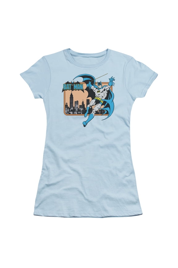 DC Comics Batman In The City S/S Junior Women's T-Shirt Sheer Light Blue