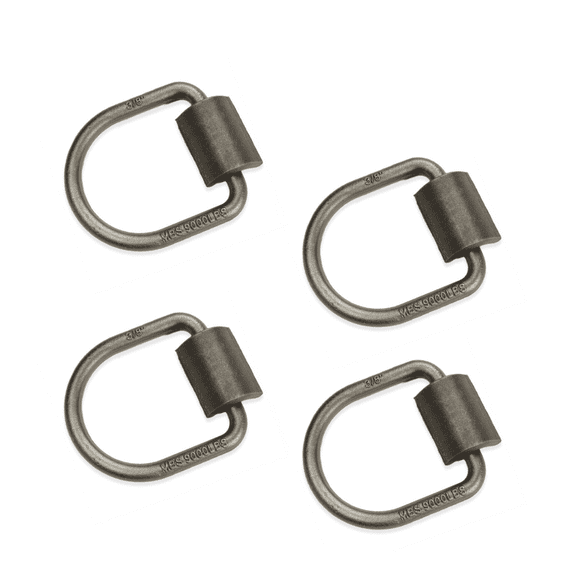"Dc Cargo Mall FOUR Weld-On D Ring Tie Down Anchors , 3/8"" Forged Steel D Rings with Welding Clips"