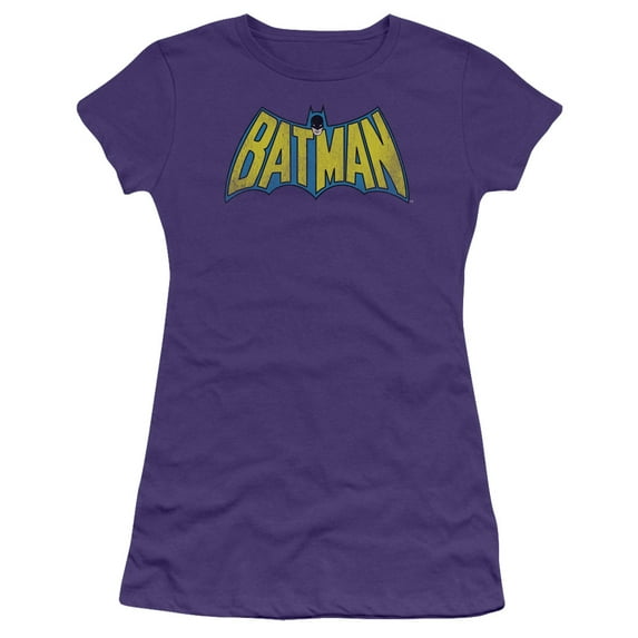 Dc - Classic Batman Logo Distressed - Juniors Teen Girls Cap Sleeve Shirt - XX-Large