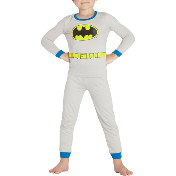 Dc Comics Batman Grey Cotton Tight Fit Pajama Set(Little Boys & Big Boys)