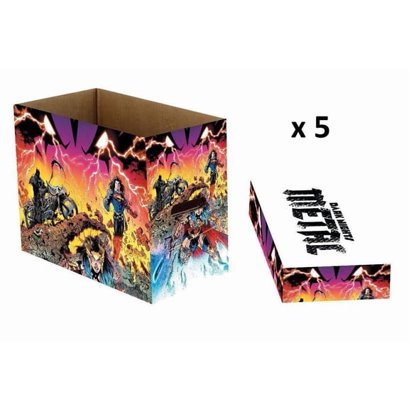 Dc Comics Dark Knights Metal Short Comic Storage Box- 5 Pack Bundle