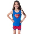 thumbnail image 1 of Dc Comics Girls' Superman Classic Logo Racerback Tank Shorts Pajama Set, 1 of 7