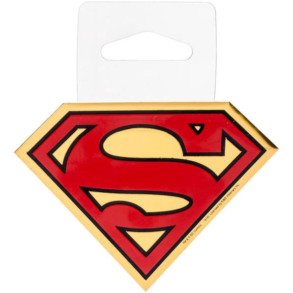 Dc Comics Licensed Heavy Duty Embossed Metal Sticker-superman Logo 2.75"x3.5"