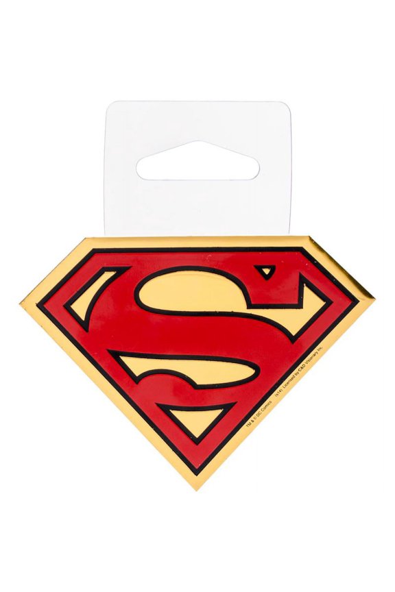 Dc Comics Licensed Heavy Duty Embossed Metal Sticker-superman Logo 2.75"x3.5"
