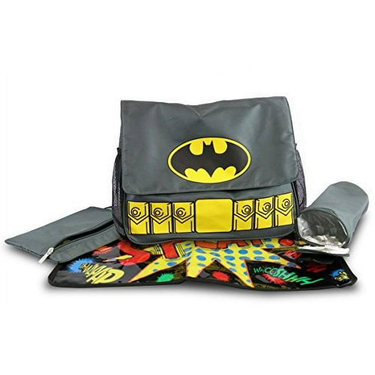 Dc Comics Warner Brothers Batman Messenger Diaper Bag Gray 5011
