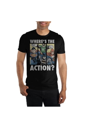 Dc Comics Where's The Action' T-Shirt-Medium
