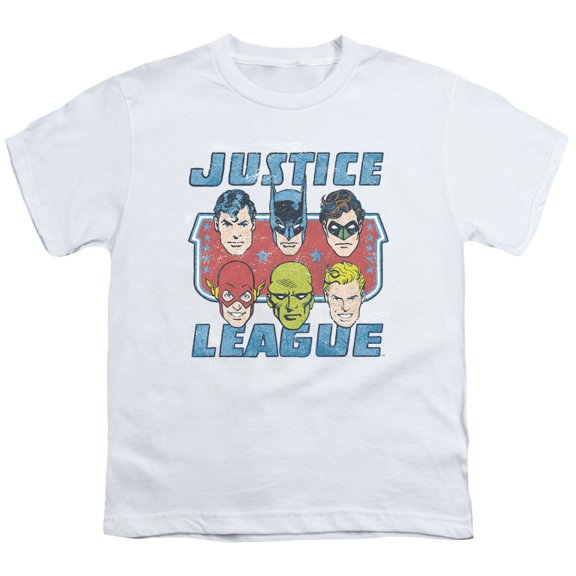 Dc - Faces Of Justice - Youth Short Sleeve Shirt - Small
