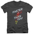 thumbnail image 1 of Dc-Faster Than You - Short Sleeve Adult 30-1 Tee V-Neck - Charcoal- Small, 1 of 1