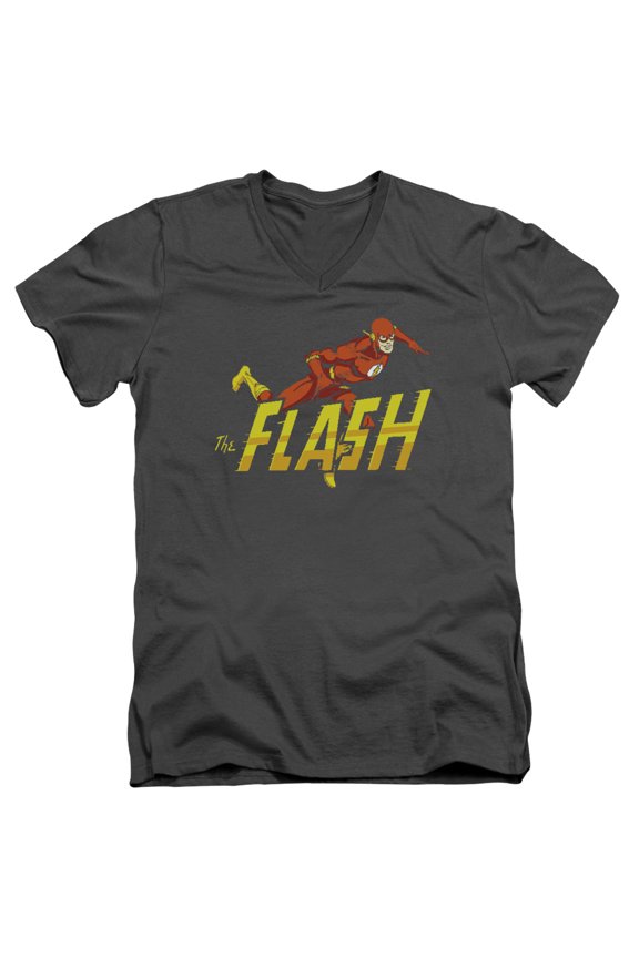 Dc Flash - 8 Bit Flash - Slim Fit V Neck Shirt - Large