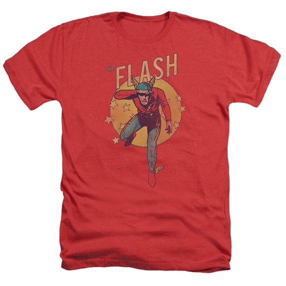 Dc Flash - Circle & Stars - Heather Short Sleeve Shirt - Large