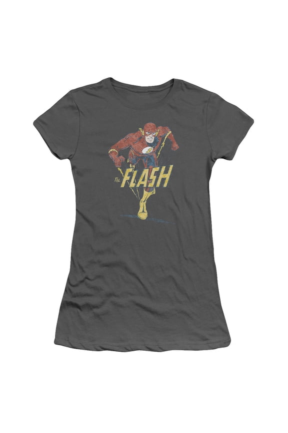 Dc Flash - Desaturated Flash - Juniors Teen Girls Cap Sleeve Shirt - Small