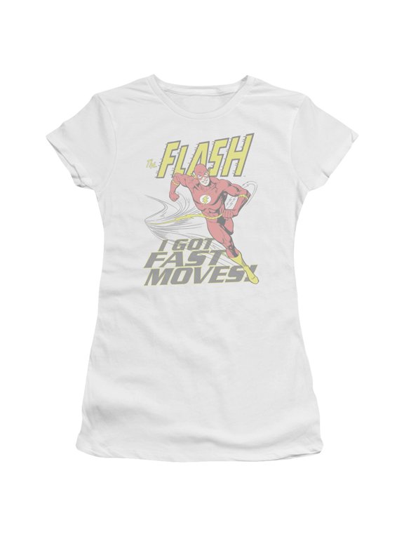 Dc Flash - Fast Moves - Juniors Teen Girls Cap Sleeve Shirt - Large