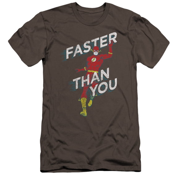 Dc Flash - Faster Than You - Premium Slim Fit Short Sleeve Shirt - X-Large