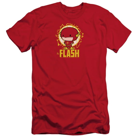 Dc Flash - Flash Chibi - Slim Fit Short Sleeve Shirt - Large