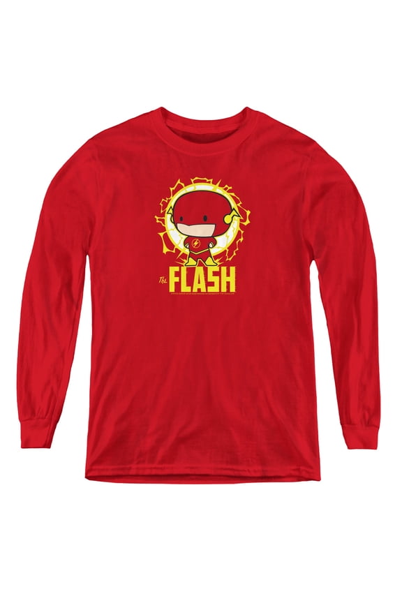 Dc Flash - Flash Chibi - Youth Long Sleeve Shirt - Small