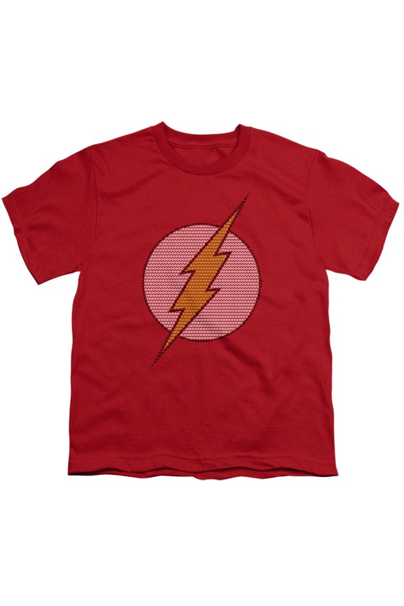 DC Comics Men's  Flash Little Logos T-shirt Red