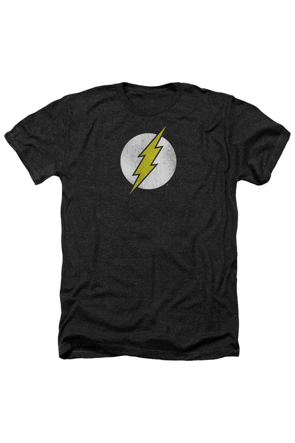 Dc Flash - Flash Logo Distressed - Heather Short Sleeve Shirt - Large