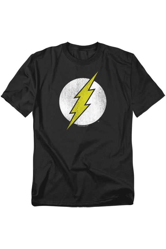 DC Comics Flash T-Shirt Flash Logo Distressed Unisex Graphic Tee For Men & Women Black 