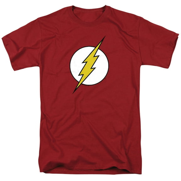 Dc Flash Flash Logo Unisex Adult T Shirt, Cardinal, 2X-Large