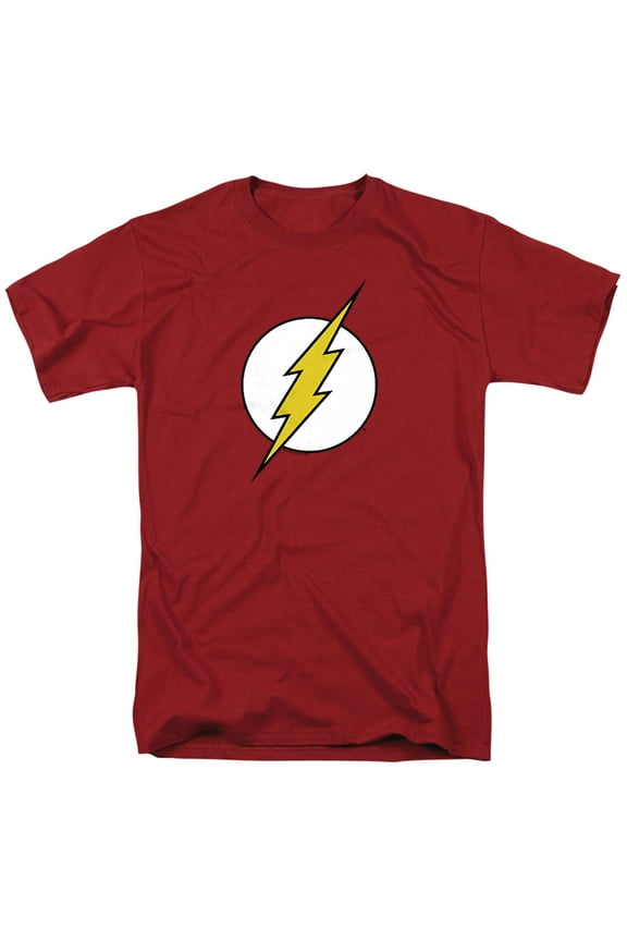 Dc Flash Flash Logo Unisex Adult T Shirt, Cardinal, Large