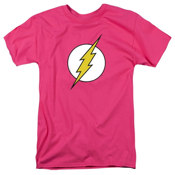 Dc Flash Flash Logo Unisex Adult T Shirt, Hot Pink, X-Large