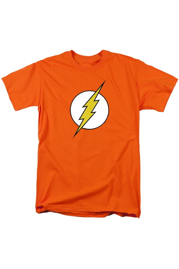 Flash Logo Unisex Adult T Shirt, Orange, Large