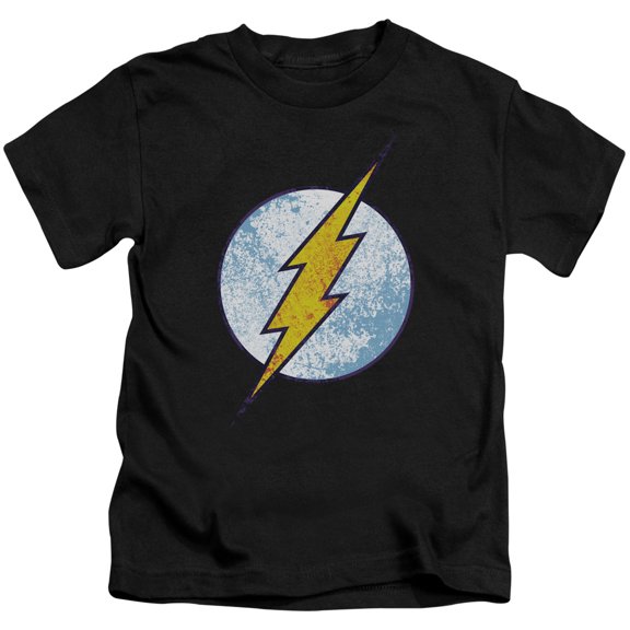 Dc Flash - Flash Neon Distress Logo - Juvenile Short Sleeve Shirt - 7