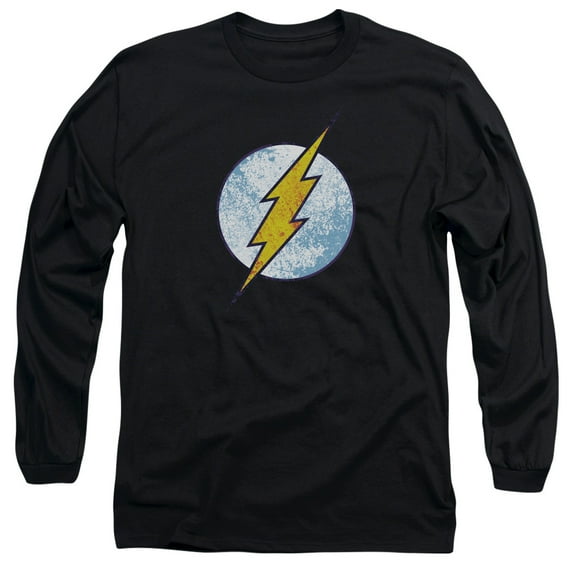Dc Flash - Flash Neon Distress Logo - Long Sleeve Shirt - XX-Large