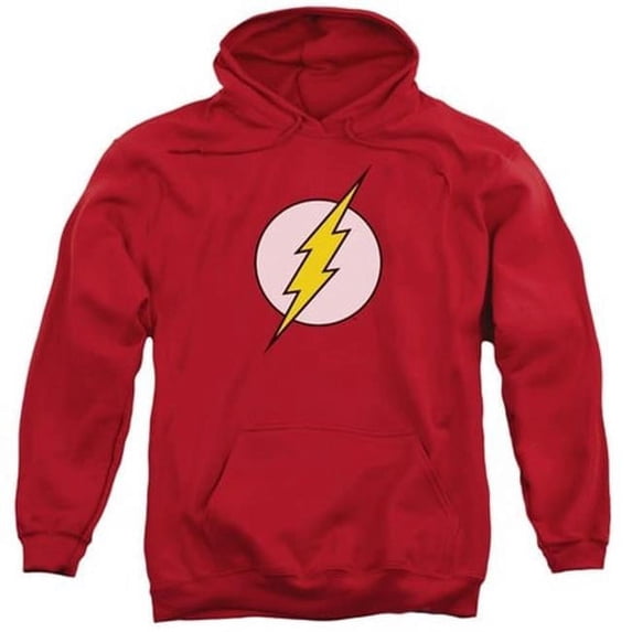 Dc-Flash Logo - Adult Pull-Over Hoodie - Red, 3X