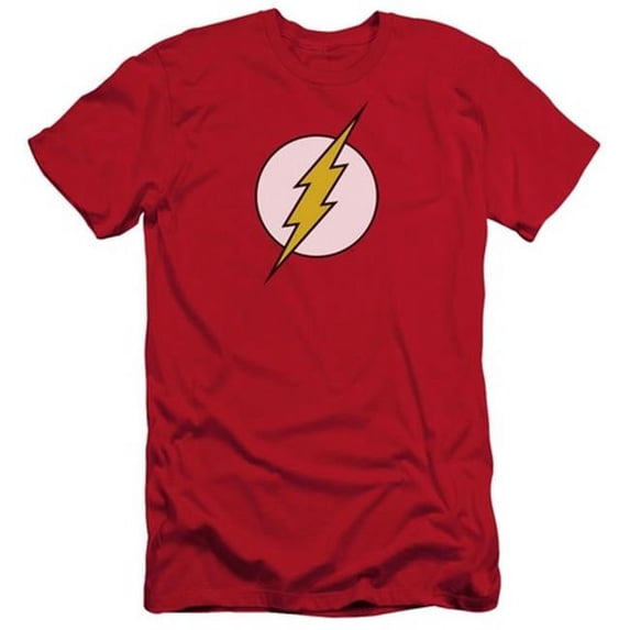 Dc-Flash Logo - Short Sleeve Adult 30-1 Tee - Red- Large