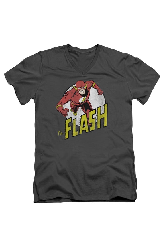 Dc Flash - Run Flash Run - Slim Fit V Neck Shirt - Medium