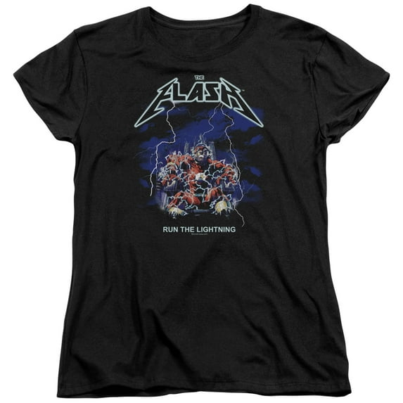 Dc Flash - Run The Lightning - Women's Short Sleeve Shirt - Large