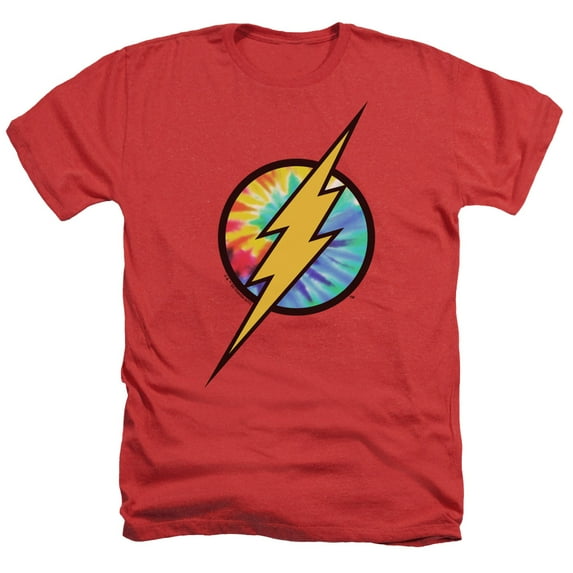 Dc Flash - Tie Dye Flash Logo - Heather Short Sleeve Shirt - Small