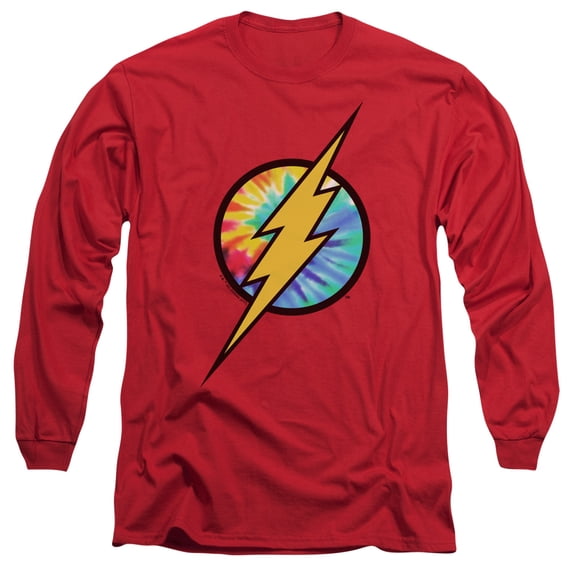 Dc Flash - Tie Dye Flash Logo - Long Sleeve Shirt - XX-Large