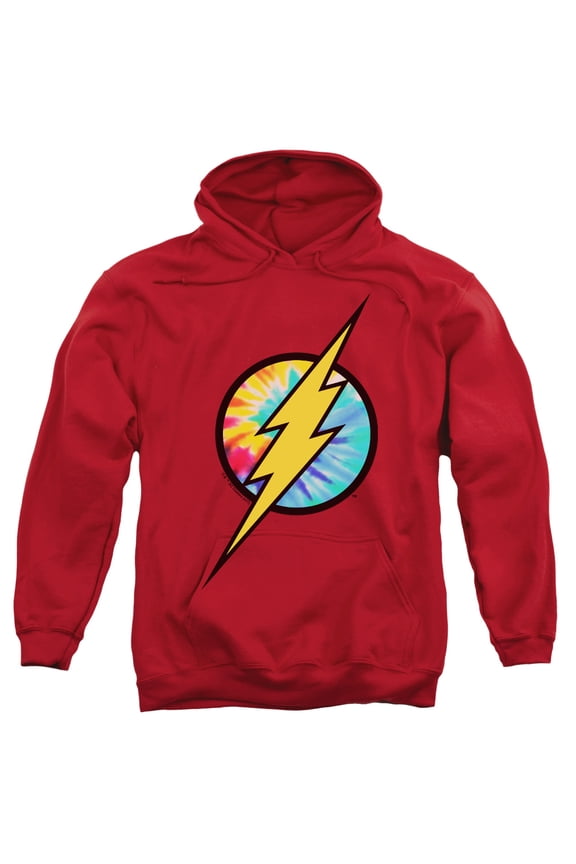 Dc Flash - Tie Dye Flash Logo - Pull-Over Hoodie - Large