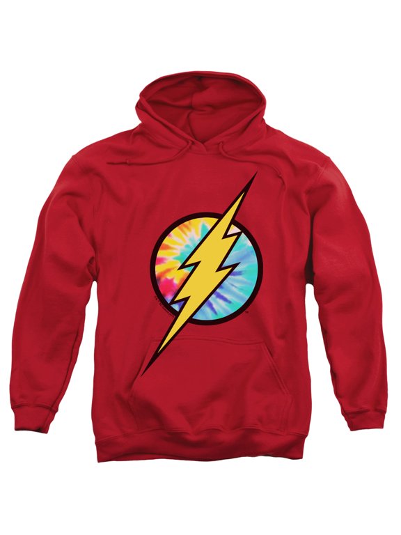 Dc Flash - Tie Dye Flash Logo - Pull-Over Hoodie - Large