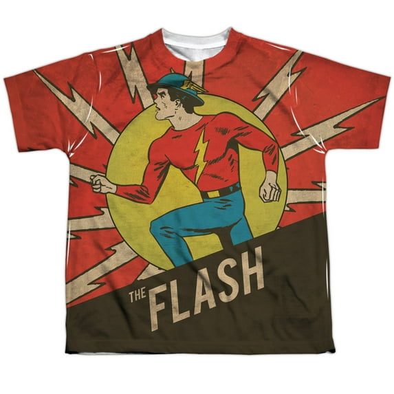 Dc Flash - Vintage Comic Flash - Youth Short Sleeve Shirt - Small