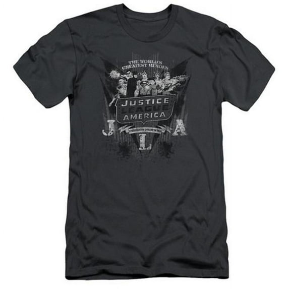 Dc-Greatest Heroes - Short Sleeve Adult 30-1 Tee - Charcoal, Extra Large