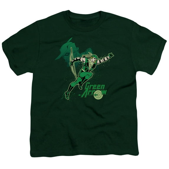 Dc - Green Arrow In Action - Youth Short Sleeve Shirt - Large