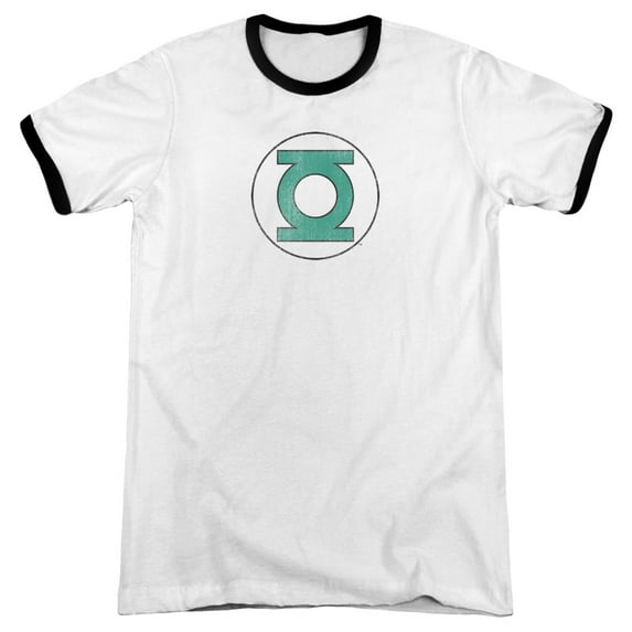Dc - Green Lantern Distressed - Heather Ringer Short Sleeve Shirt - Small