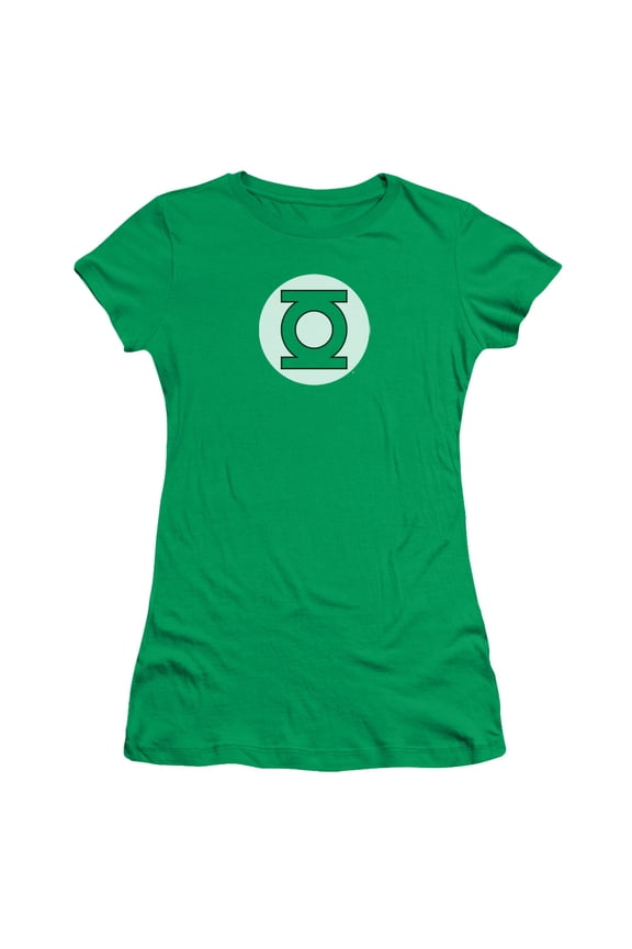 Dc - Green Lantern Logo - Juniors Teen Girls Cap Sleeve Shirt - Large