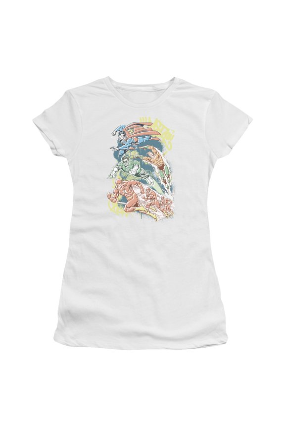 Dc - Halftone League - Juniors Teen Girls Cap Sleeve Shirt - Large