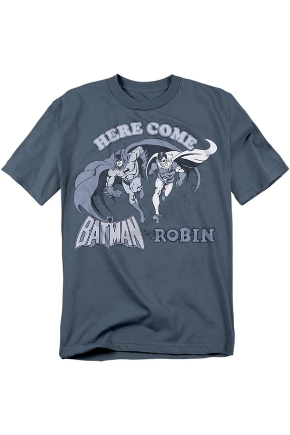 DC Comics Batman T-Shirt Here Come Batman And Robin Unisex Graphic Tee For Men & Women