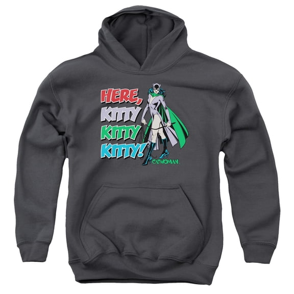 Dc - Here Kitty - Youth Hooded Sweatshirt - Large